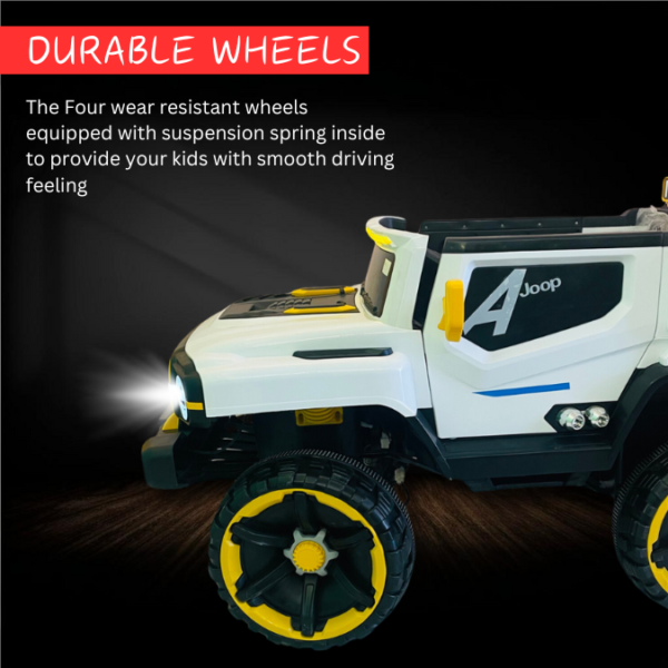 Kids Riding Battery Jeep – 1699 White | 4X4 with LED & RGB Light & Music