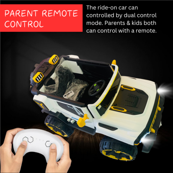 Kids Riding Battery Jeep – 1699 White | 4X4 with LED & RGB Light & Music