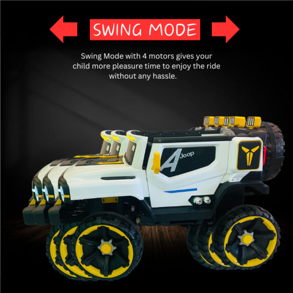 Kids Riding Battery Jeep – 1699 White | 4X4 with LED & RGB Light & Music