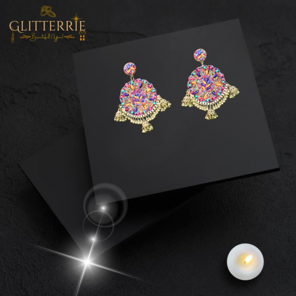 Glitterrie Handmade Embroidery Beads Multi-color Earrings for women and girls