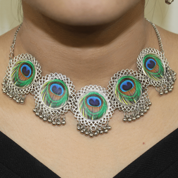 Peacock Design Necklace with Earrings