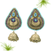 Beatal leaf shape Oxidised Silver Jhumka