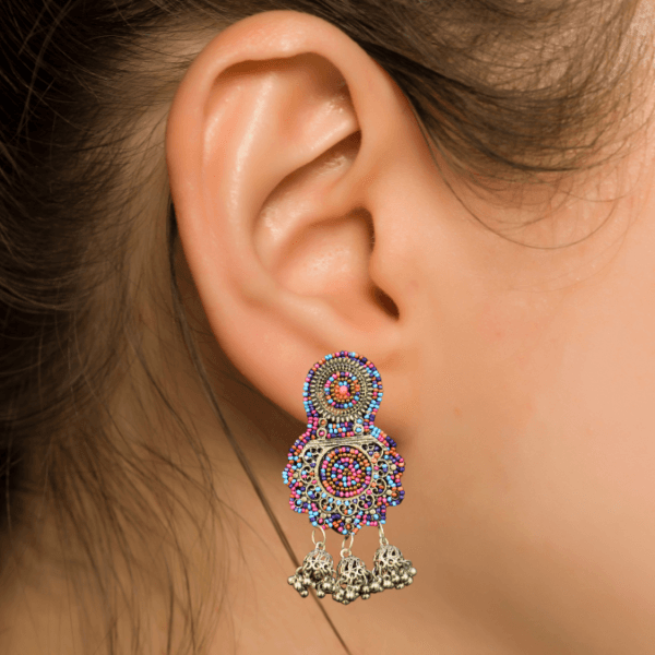 Glitterrie Embroidery Beads Earrings Non-Precious Metal Traditional Ethnic collection for women and girls