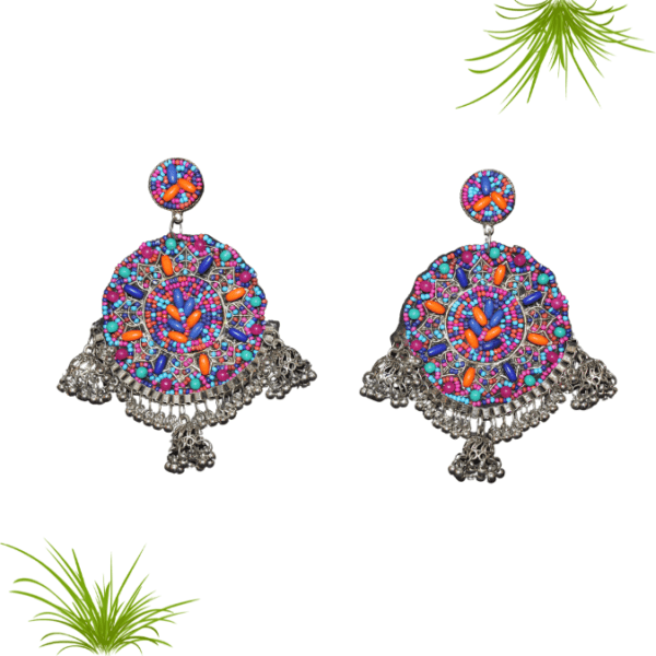 Handmade Embroidery Beads Multi-color Earrings
