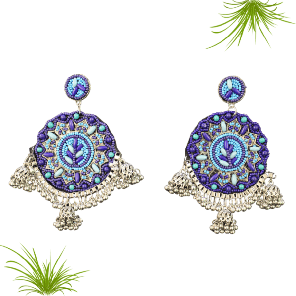 Handmade Long Beads Earrings with Jhumka