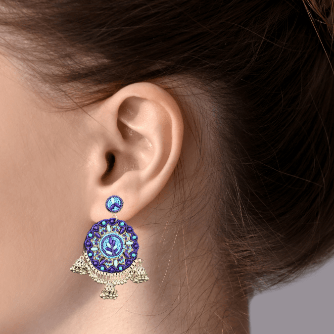 Handmade Long Beads Earrings with Jhumka