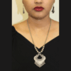 Oxidized Chain Necklace with Earrings