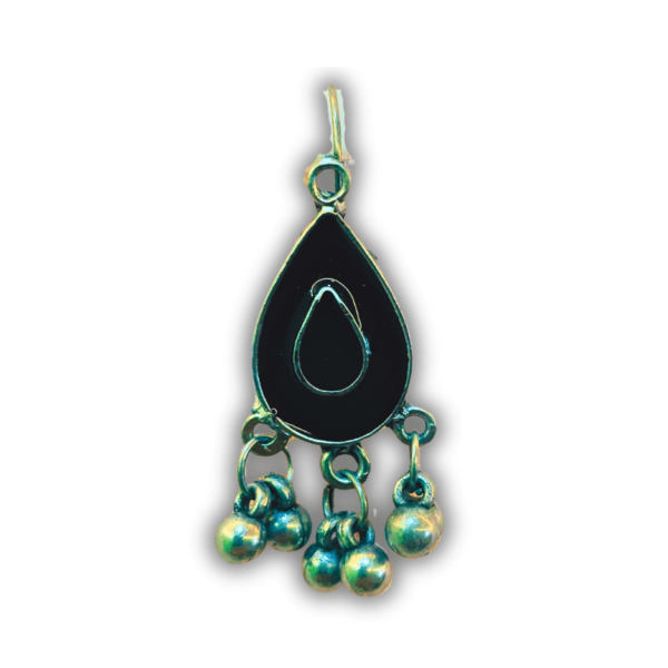 Vintage Inspired Oxidized Crafted Black Earrings - Glitterrie