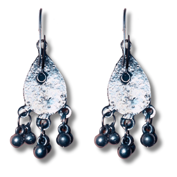 Oxidized Stylish Jhumki - Daily Earring Fashion Jewelry Gift for Women & Girls - Blue Dark Blue