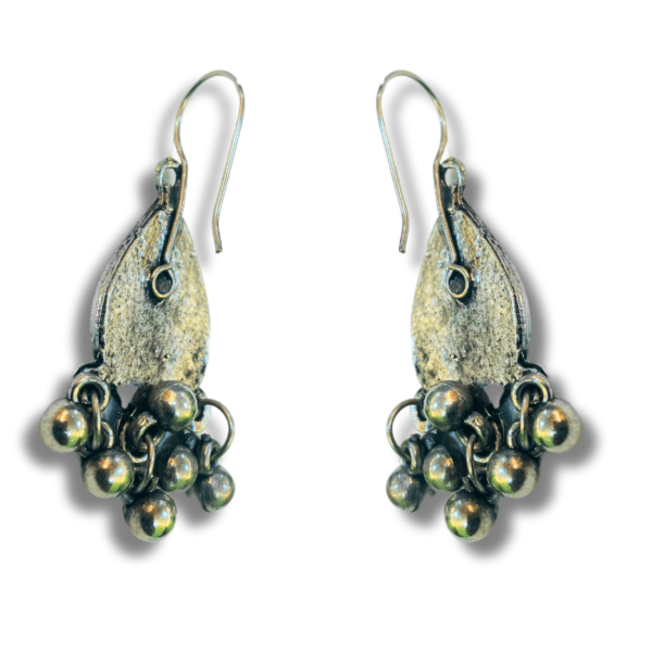 Oxidized Stylish Jhumki - Daily Earring Fashion Jewelry Gift for Women & Girls - Blue Dark Blue