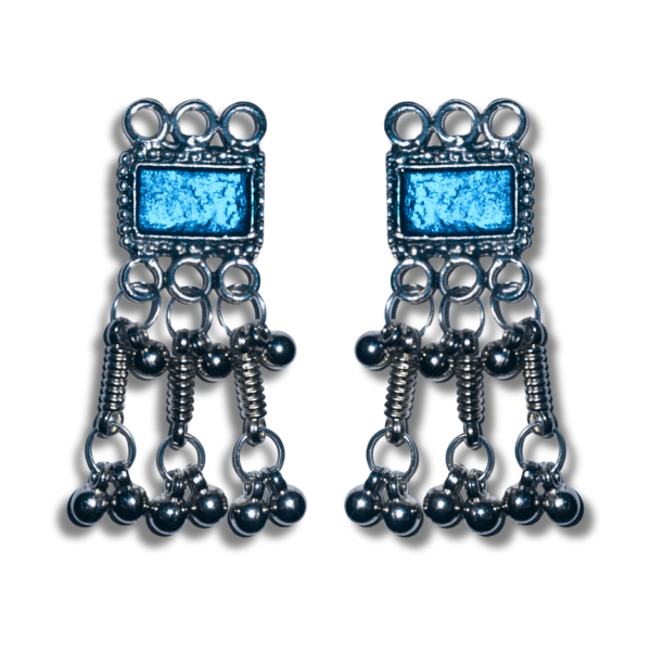 Oxidized Stylish Jhumki - Daily Earring Fashion Jewelry Gift for Women & Girls - Blue