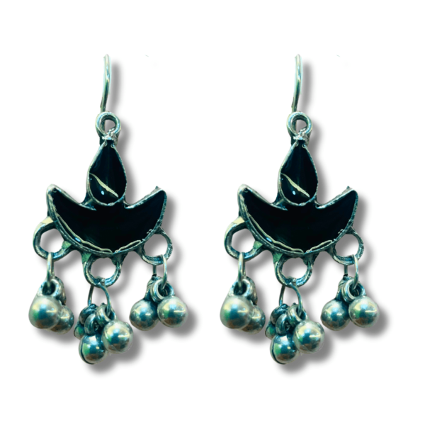 Oxidized Stylish Jhumki - Daily Earring Fashion Jewelry Gift for Women & Girls - Diya Black