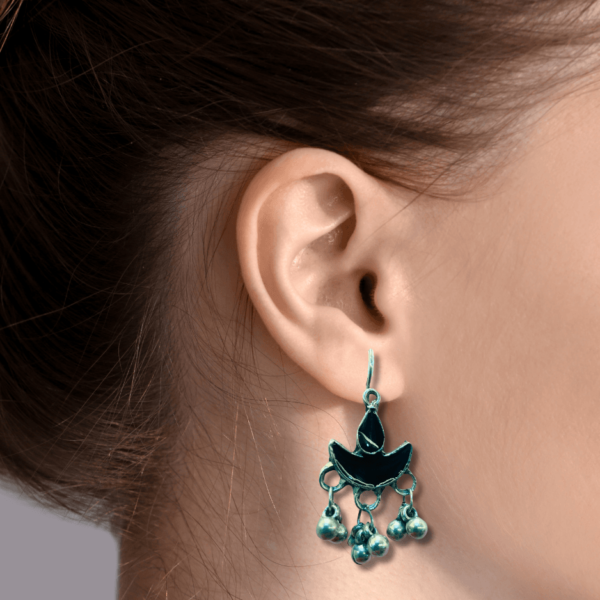 Oxidized Stylish Jhumki - Daily Earring Fashion Jewelry Gift for Women & Girls - Diya Black