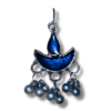 Oxidized Crafted Blue Diya Earrings - Glitterrie