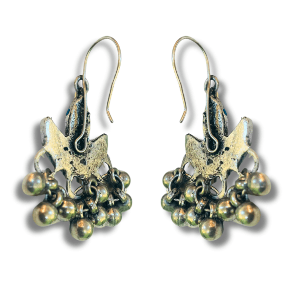 Oxidized Stylish Jhumki - Daily Earring Fashion Jewelry Gift for Women & Girls - Diya Blue & Dark Blue