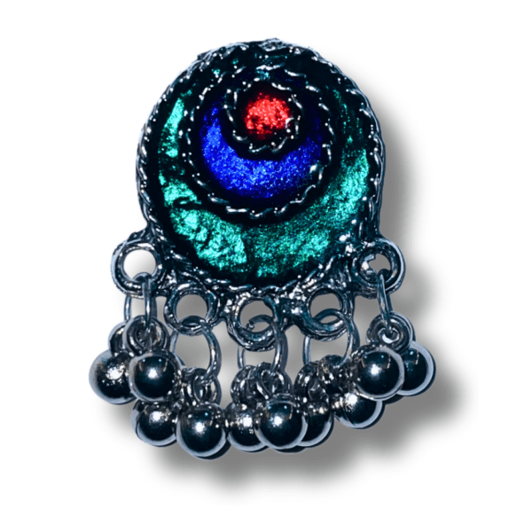 Oxidized Stylish Jhumki - Daily Earring Fashion Jewelry Gift for Women & Girls - Peacock