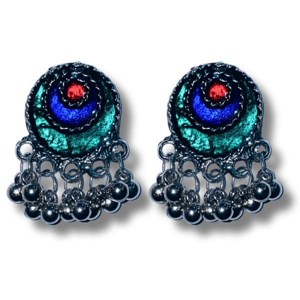 Oxidized Stylish Jhumki - Daily Earring Fashion Jewelry Gift for Women & Girls - Peacock