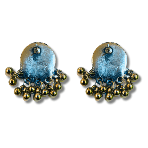 Oxidized Stylish Jhumki - Daily Earring Fashion Jewelry Gift for Women & Girls - Peacock