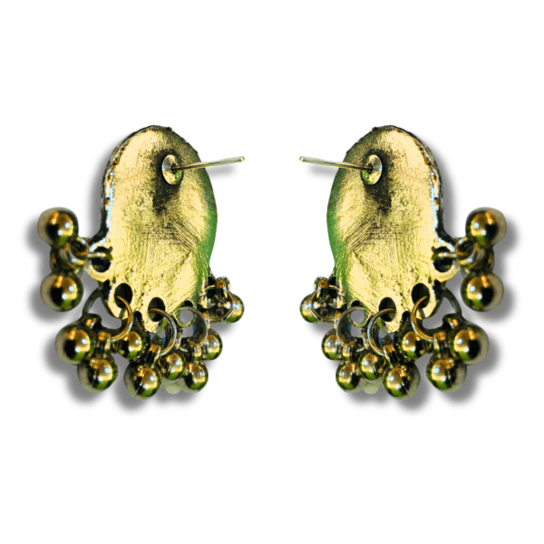 Oxidized Stylish Jhumki - Daily Earring Fashion Jewelry Gift for Women & Girls - Peacock