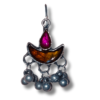 Oxidized-Crafted Orange-Pink Diya Earrings - Glitterrie