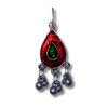 Vintage Inspired Oxidized Crafted Red & Green Earrings - Glitterrie