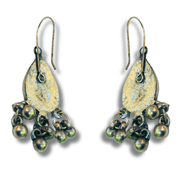 Oxidized Stylish Jhumki - Daily Earring Fashion Jewelry Gift for Women & Girls - Red Green