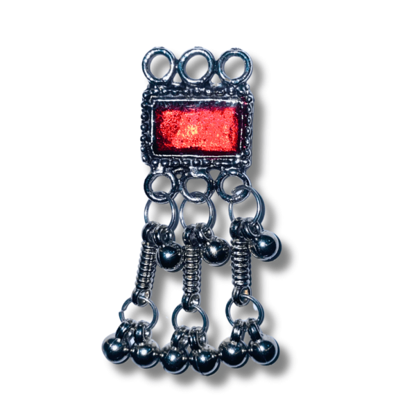 Vintage Inspired Oxidized Crafted Red Earrings - Glitterrie