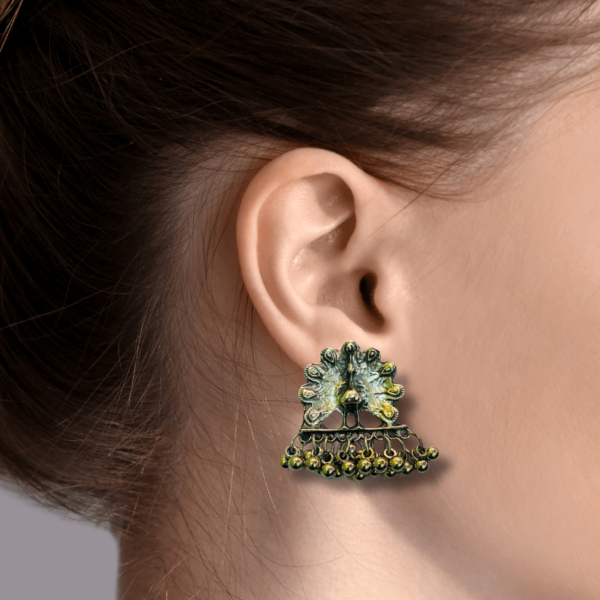Oxidized Stylish Jhumki - Daily Earring Fashion Jewelry Gift for Women & Girls - Metal