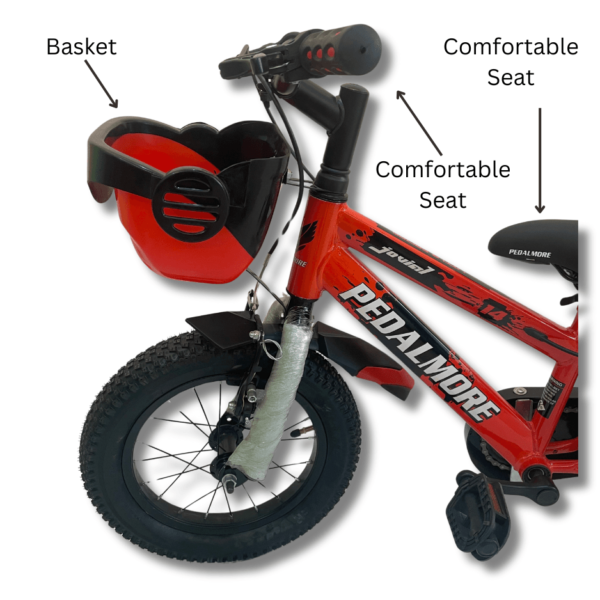 Pedal More Kids Bicycle - Jovial - 14 Inch - Glossy Red