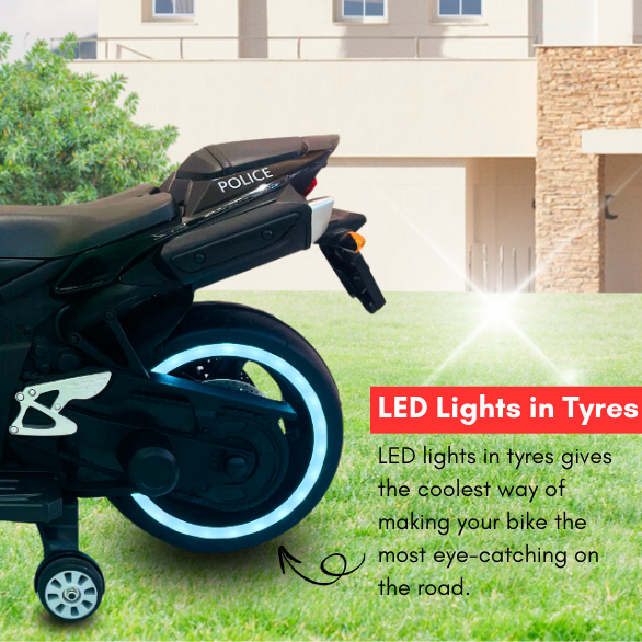 Kids Battery Operated Bike - R1 Police - Black