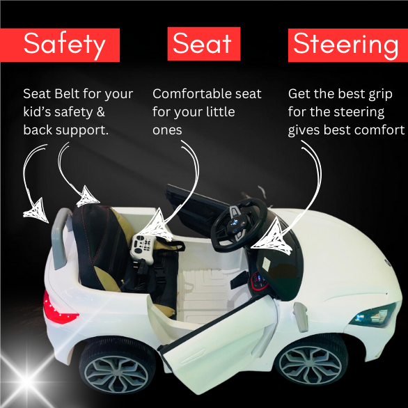 Kids Riding Battery Car – Z4 White - Parent Remote Control