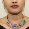 Multicolor Afghani Silver Alloy Necklace Set