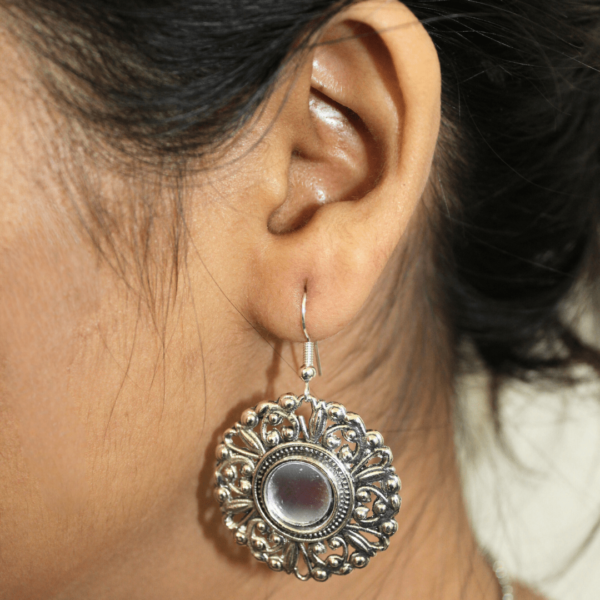 Glitterrie Vintage Inspired Oxidized Crafted Ethnic Necklace with Earrings