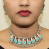 Oxidised Radhe Radhe Earring & Necklace
