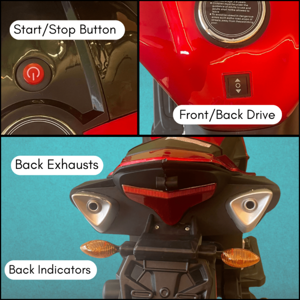 Pehli Sawari Kids Battery Operated Bike - R1 Red | Music | RGB Lights