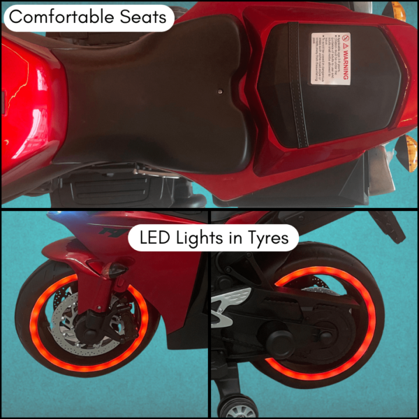 Pehli Sawari Kids Battery Operated Bike - R1 Red | Music | RGB Lights