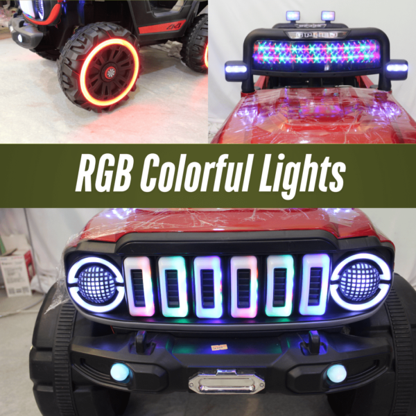 Kids Electric Ride-On Battery Jeep – BH 928 Red - 4X4 with LED & RGB Light & Music