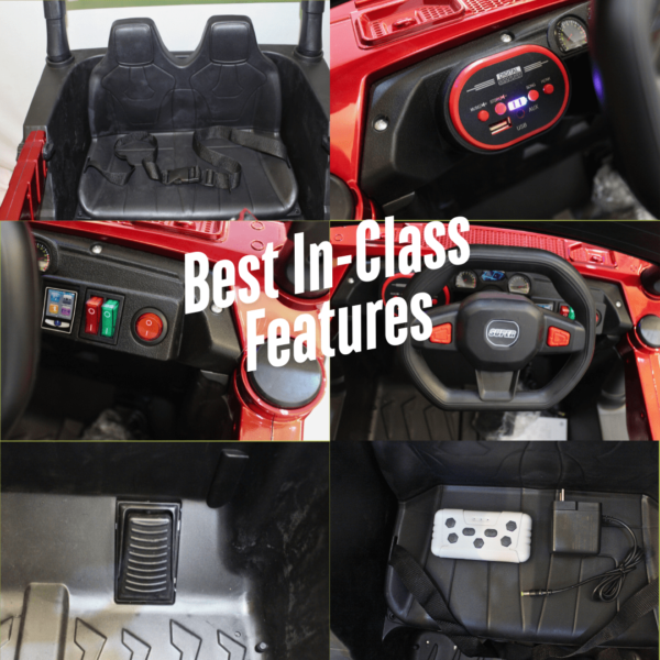 Kids Electric Ride-On Battery Jeep – BH 928 Red - 4X4 with LED & RGB Light & Music