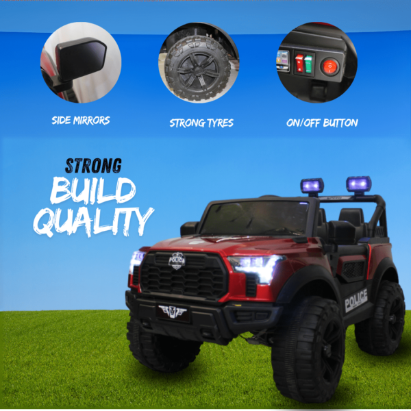 Kids Electric Ride-On Battery Jeep – BH428 Red - 4X4 with LED & RGB Light & Music