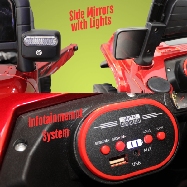 Kids Electric Ride-On Battery Jeep – BH 628 Red - 4X4 with LED & RGB Light & Music