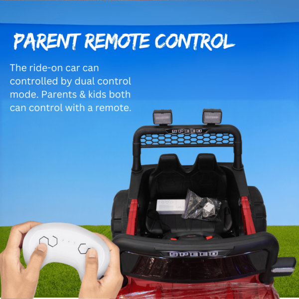 Kids Electric Ride-On Battery Jeep – BH428 Red - 4X4 with LED & RGB Light & Music