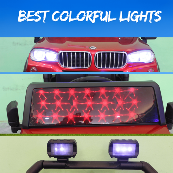 Kids Electric Ride-On Battery Jeep – BH518 Red - 4X4 with LED & RGB Light & Music