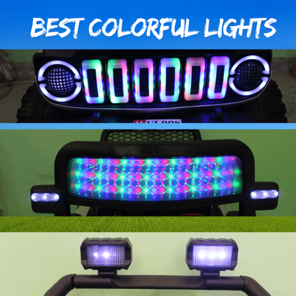 Kids Electric Ride-On Battery Jeep – UT908 Grey - 4X4 with LED & RGB Light & Music