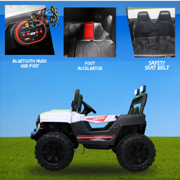 Kids Electric Ride-On Battery Jeep – UT908 Grey - 4X4 with LED & RGB Light & Music