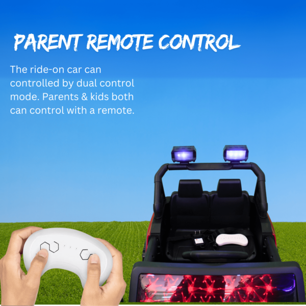 Kids Electric Ride-On Battery Jeep – BH518 Red - 4X4 with LED & RGB Light & Music